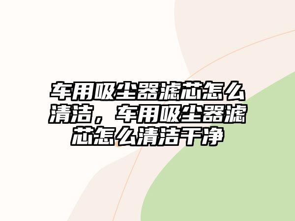 車用吸塵器濾芯怎么清潔，車用吸塵器濾芯怎么清潔干凈