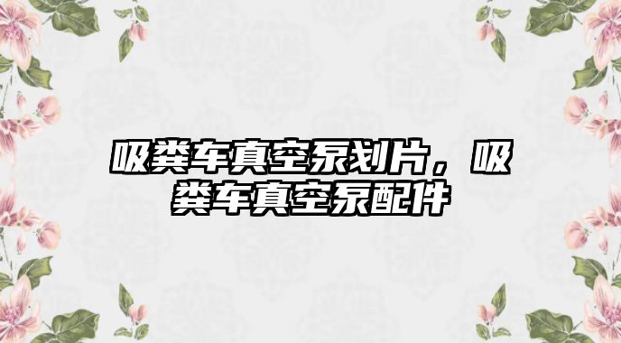 吸糞車真空泵劃片，吸糞車真空泵配件