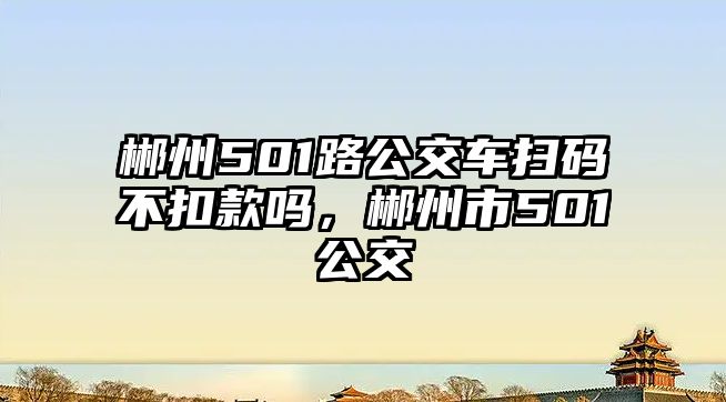 郴州501路公交車掃碼不扣款嗎，郴州市501公交