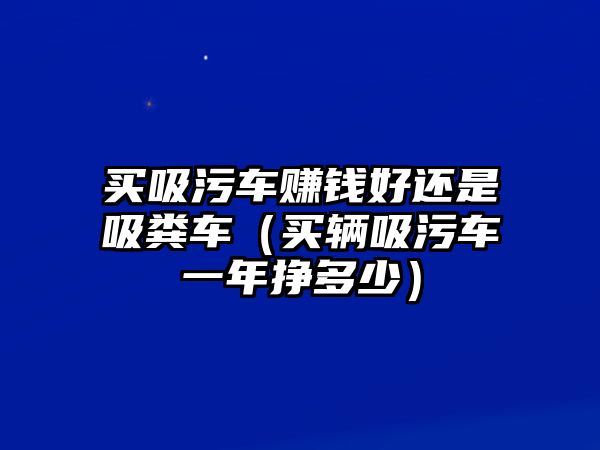 買吸污車賺錢好還是吸糞車（買輛吸污車一年掙多少）