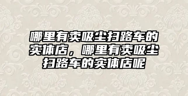 哪里有賣吸塵掃路車的實體店，哪里有賣吸塵掃路車的實體店呢