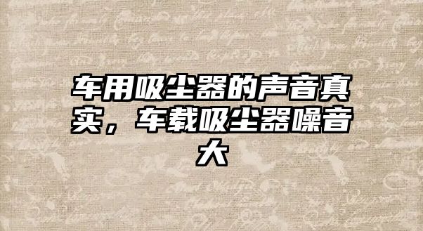 車用吸塵器的聲音真實，車載吸塵器噪音大