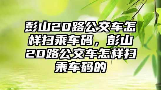 彭山20路公交車怎樣掃乘車碼，彭山20路公交車怎樣掃乘車碼的