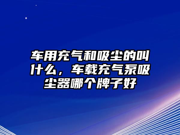 車用充氣和吸塵的叫什么，車載充氣泵吸塵器哪個(gè)牌子好