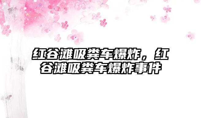 紅谷灘吸糞車爆炸，紅谷灘吸糞車爆炸事件