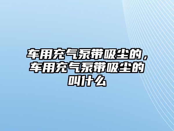 車用充氣泵帶吸塵的，車用充氣泵帶吸塵的叫什么