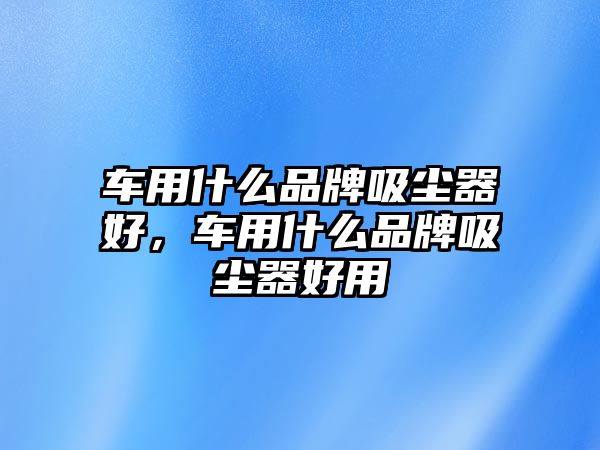 車用什么品牌吸塵器好，車用什么品牌吸塵器好用