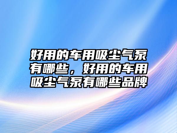 好用的車用吸塵氣泵有哪些，好用的車用吸塵氣泵有哪些品牌