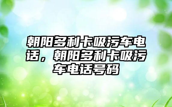 朝陽多利卡吸污車電話，朝陽多利卡吸污車電話號碼