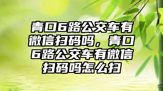 青口6路公交車有微信掃碼嗎，青口6路公交車有微信掃碼嗎怎么掃