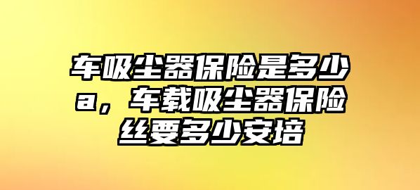 車吸塵器保險是多少a，車載吸塵器保險絲要多少安培