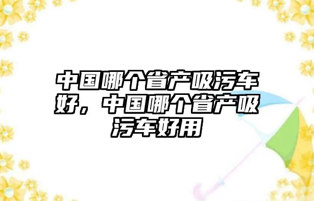 中國哪個省產(chǎn)吸污車好，中國哪個省產(chǎn)吸污車好用