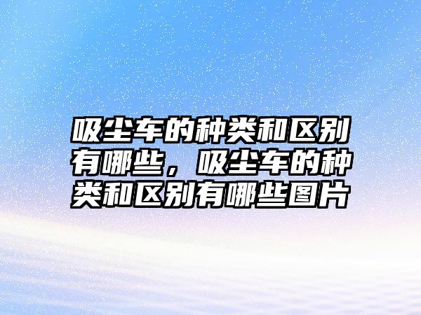 吸塵車的種類和區(qū)別有哪些，吸塵車的種類和區(qū)別有哪些圖片