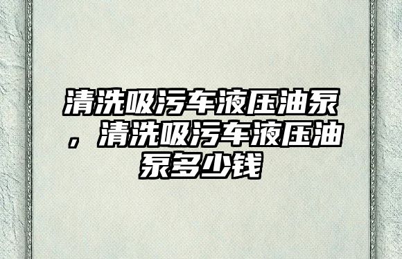 清洗吸污車液壓油泵，清洗吸污車液壓油泵多少錢