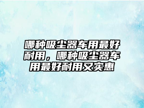 哪種吸塵器車用最好耐用，哪種吸塵器車用最好耐用又實惠