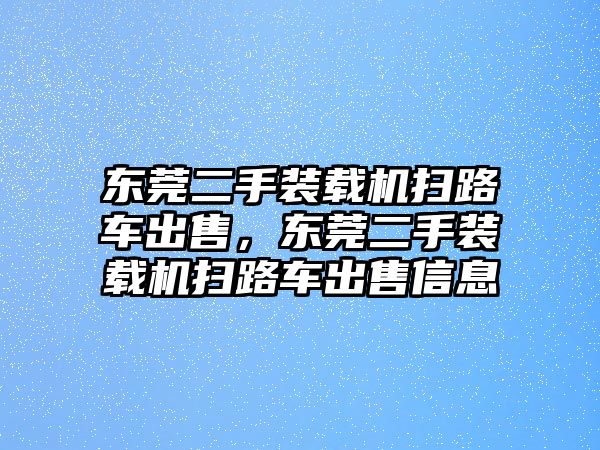 東莞二手裝載機(jī)掃路車出售，東莞二手裝載機(jī)掃路車出售信息