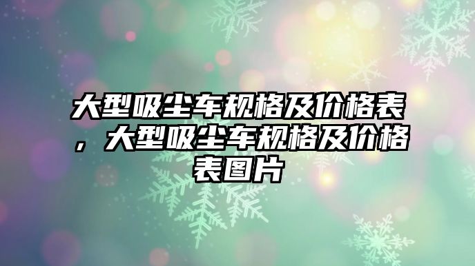 大型吸塵車規(guī)格及價格表，大型吸塵車規(guī)格及價格表圖片