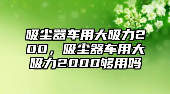 吸塵器車用大吸力200，吸塵器車用大吸力2000夠用嗎