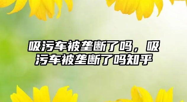 吸污車被壟斷了嗎，吸污車被壟斷了嗎知乎