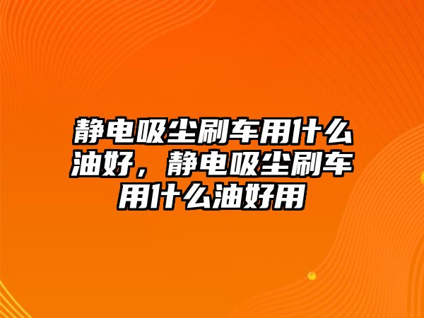 靜電吸塵刷車用什么油好，靜電吸塵刷車用什么油好用