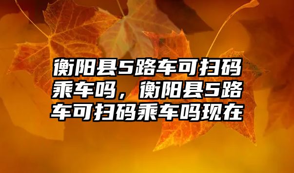 衡陽縣5路車可掃碼乘車嗎，衡陽縣5路車可掃碼乘車嗎現(xiàn)在