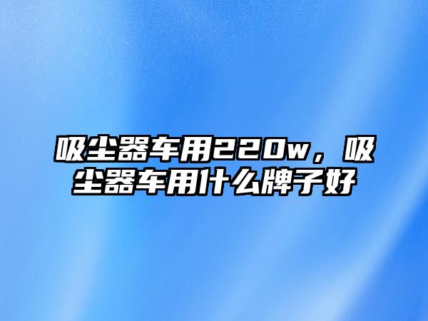 吸塵器車用220w，吸塵器車用什么牌子好