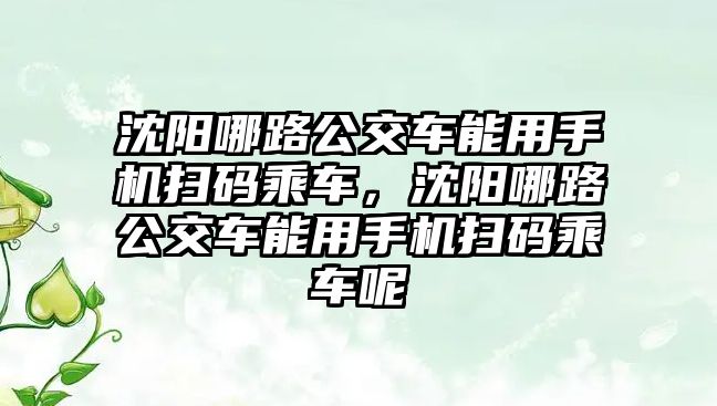 沈陽哪路公交車能用手機掃碼乘車，沈陽哪路公交車能用手機掃碼乘車呢