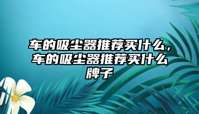 車的吸塵器推薦買什么，車的吸塵器推薦買什么牌子