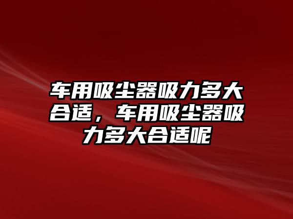 車用吸塵器吸力多大合適，車用吸塵器吸力多大合適呢