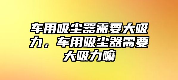 車用吸塵器需要大吸力，車用吸塵器需要大吸力嘛