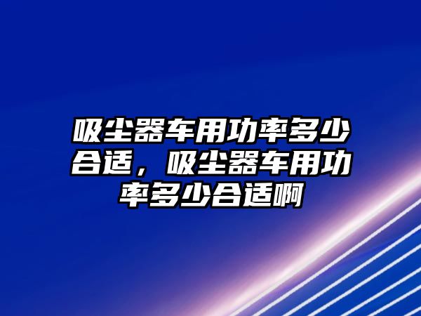 吸塵器車用功率多少合適，吸塵器車用功率多少合適啊