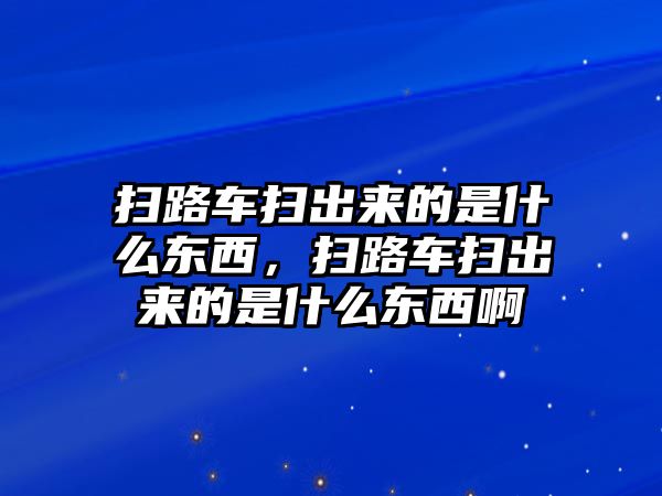 掃路車掃出來的是什么東西，掃路車掃出來的是什么東西啊