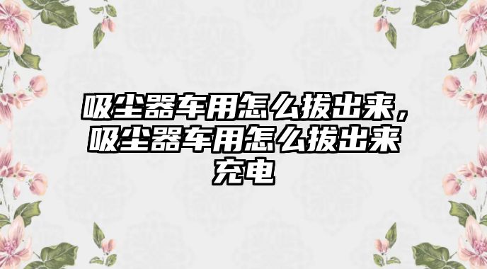 吸塵器車用怎么拔出來，吸塵器車用怎么拔出來充電