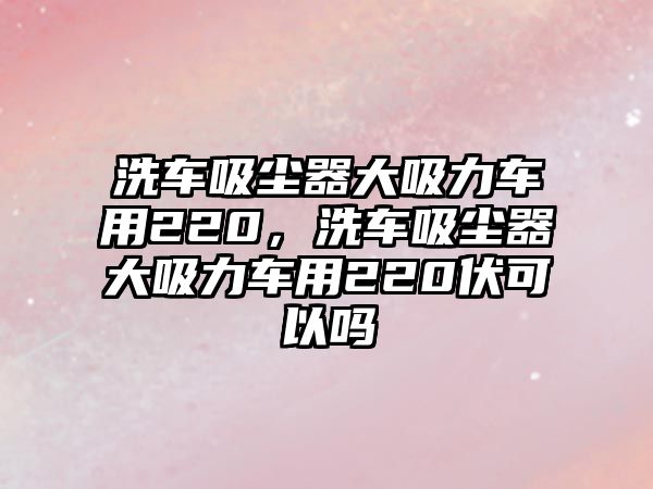 洗車吸塵器大吸力車用220，洗車吸塵器大吸力車用220伏可以嗎