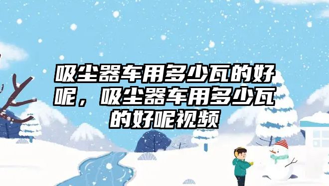 吸塵器車用多少瓦的好呢，吸塵器車用多少瓦的好呢視頻