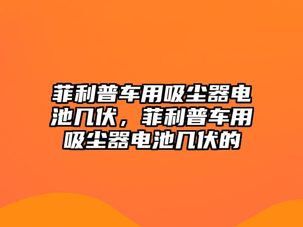 菲利普車用吸塵器電池幾伏，菲利普車用吸塵器電池幾伏的