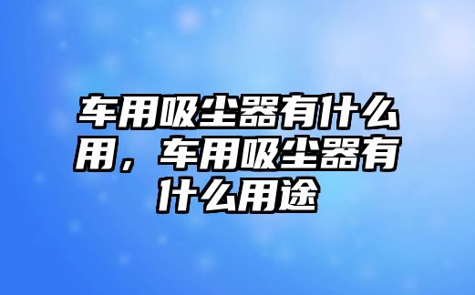 車用吸塵器有什么用，車用吸塵器有什么用途