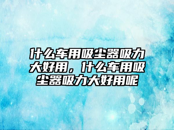 什么車用吸塵器吸力大好用，什么車用吸塵器吸力大好用呢