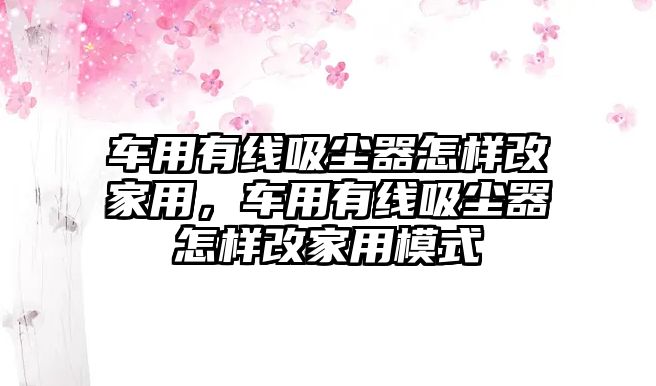 車用有線吸塵器怎樣改家用，車用有線吸塵器怎樣改家用模式