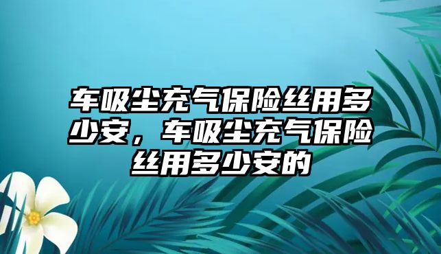 車吸塵充氣保險絲用多少安，車吸塵充氣保險絲用多少安的