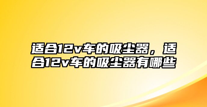 適合12v車的吸塵器，適合12v車的吸塵器有哪些