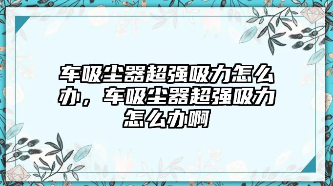 車吸塵器超強(qiáng)吸力怎么辦，車吸塵器超強(qiáng)吸力怎么辦啊