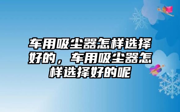 車用吸塵器怎樣選擇好的，車用吸塵器怎樣選擇好的呢