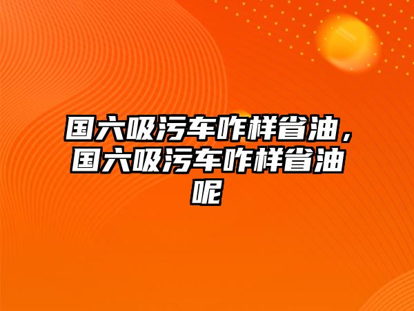 國六吸污車咋樣省油，國六吸污車咋樣省油呢