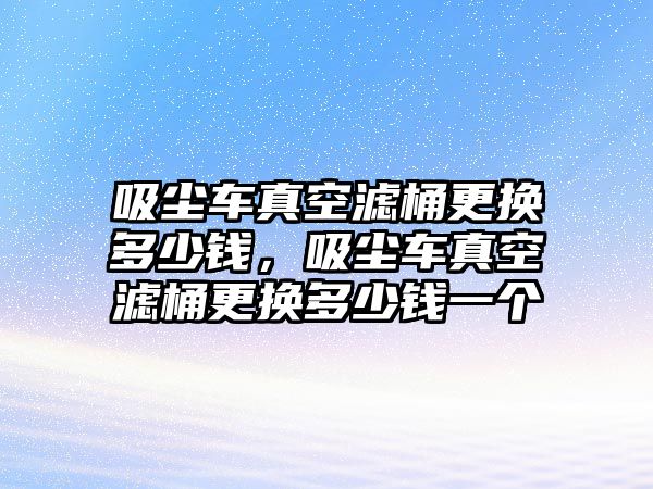 吸塵車真空濾桶更換多少錢，吸塵車真空濾桶更換多少錢一個