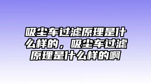 吸塵車過濾原理是什么樣的，吸塵車過濾原理是什么樣的啊