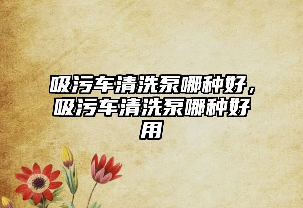 吸污車清洗泵哪種好，吸污車清洗泵哪種好用