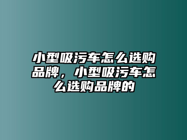 小型吸污車怎么選購品牌，小型吸污車怎么選購品牌的