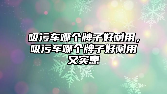 吸污車哪個牌子好耐用，吸污車哪個牌子好耐用又實惠