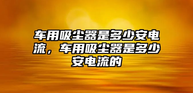 車用吸塵器是多少安電流，車用吸塵器是多少安電流的